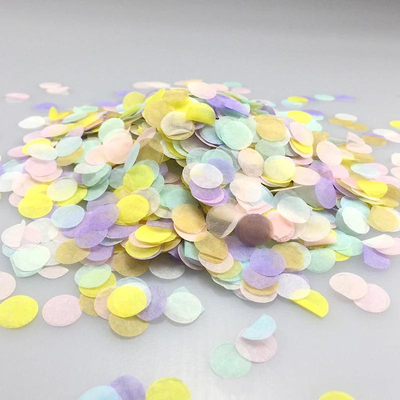Confettis en papier de 1000 pièces/sac 1cm, mélange de couleurs pour décoration de fête d'anniversai