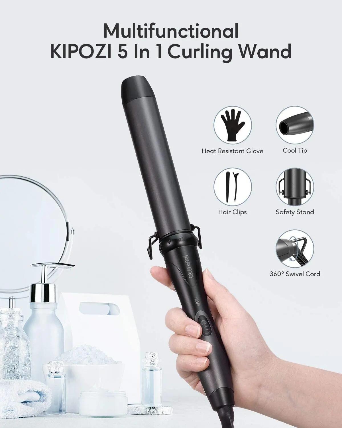 KIPOZI-Fer à friser électrique professionnel 5 en 1 pour femme, outils pour cheveux, chauffage insta