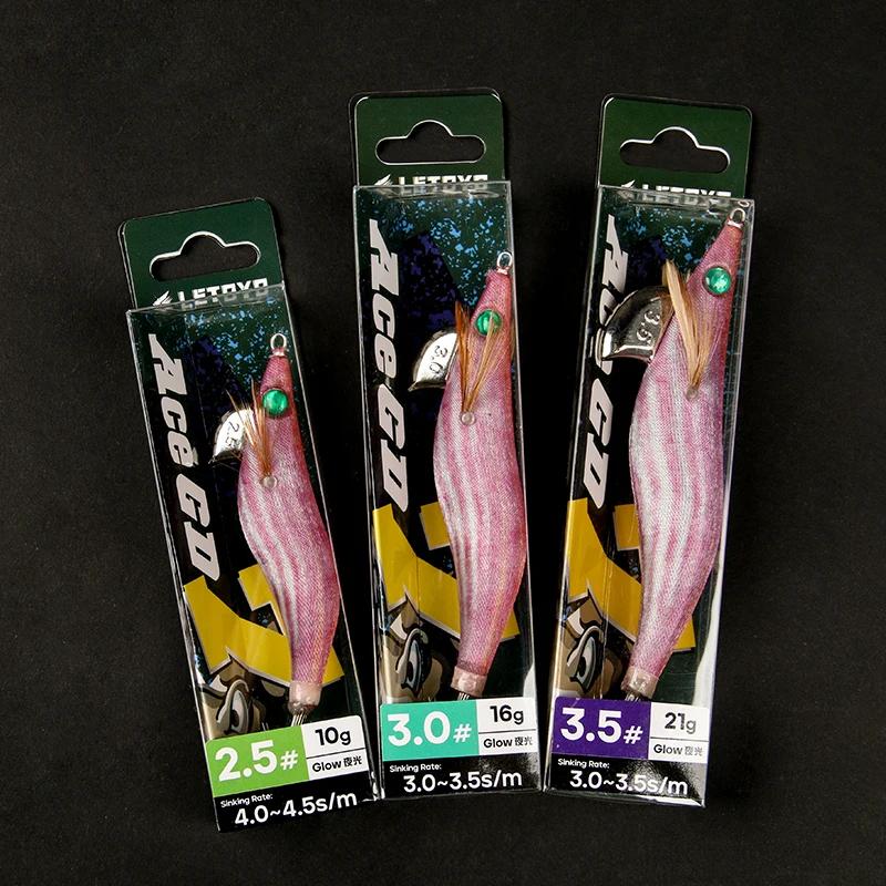 LETOYO 3.0-3.5 # Appât de calmar lumineux gabarit de calmar leurre de pêche appât artificiel pour