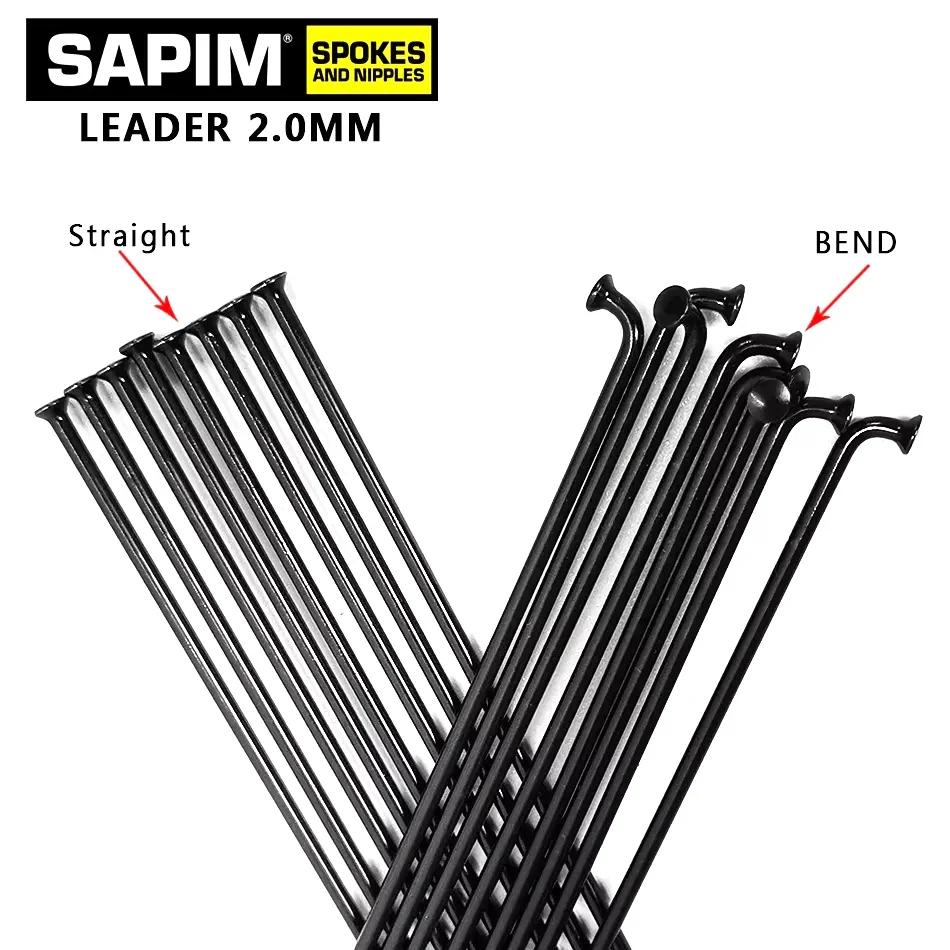Rayons de vélo SAPIM 2.0 rayons ronds j-bend/à traction droite vélos noirs avec rayons à capuchon en