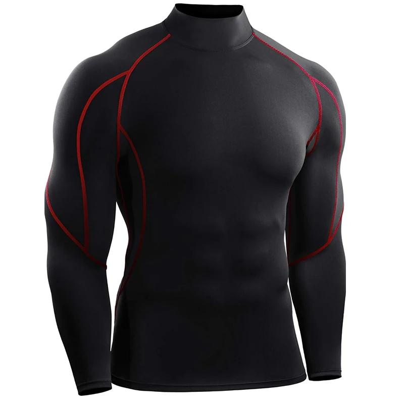 T-shirt de course à manches longues pour hommes, vêtements de sport, survêtement élastique Rashgard,
