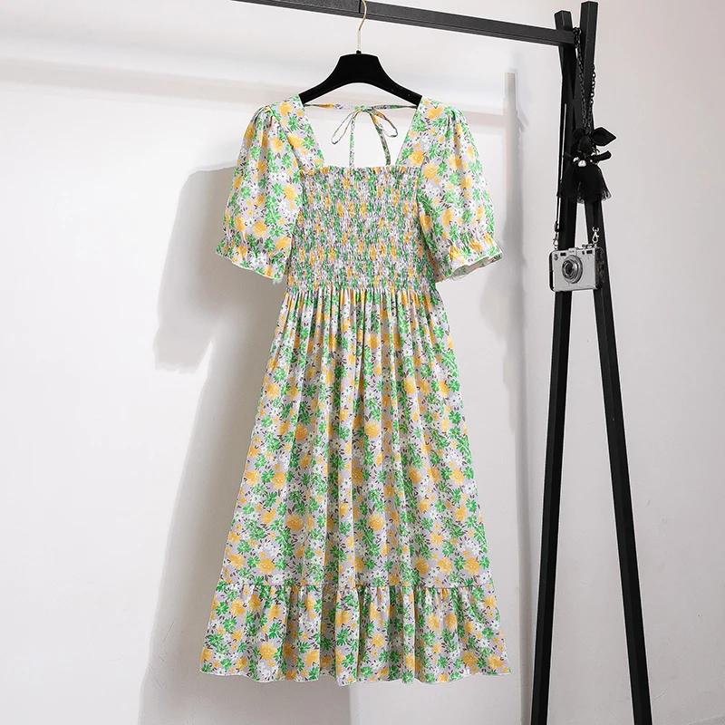 Robe d'été plissée en mousseline de soie pour femmes, tenue décontractée, plage, vacances, manches c
