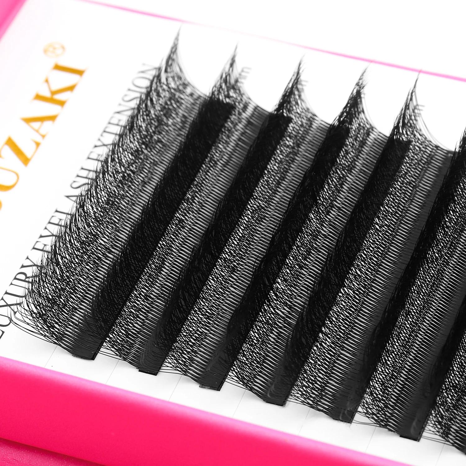 XIUSUZAKI 5 plateaux/lot 5DW Extensions de cils noir mat en forme de W ventilateurs de Volume préfab