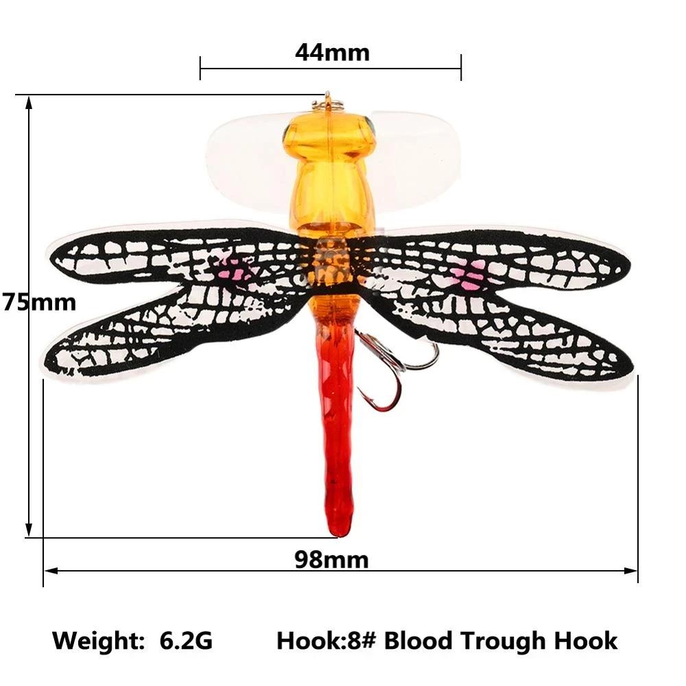 Topwater libellule mouches sèches insecte mouche leurre de pêche 6.2g 75mm truite Popper appât artif