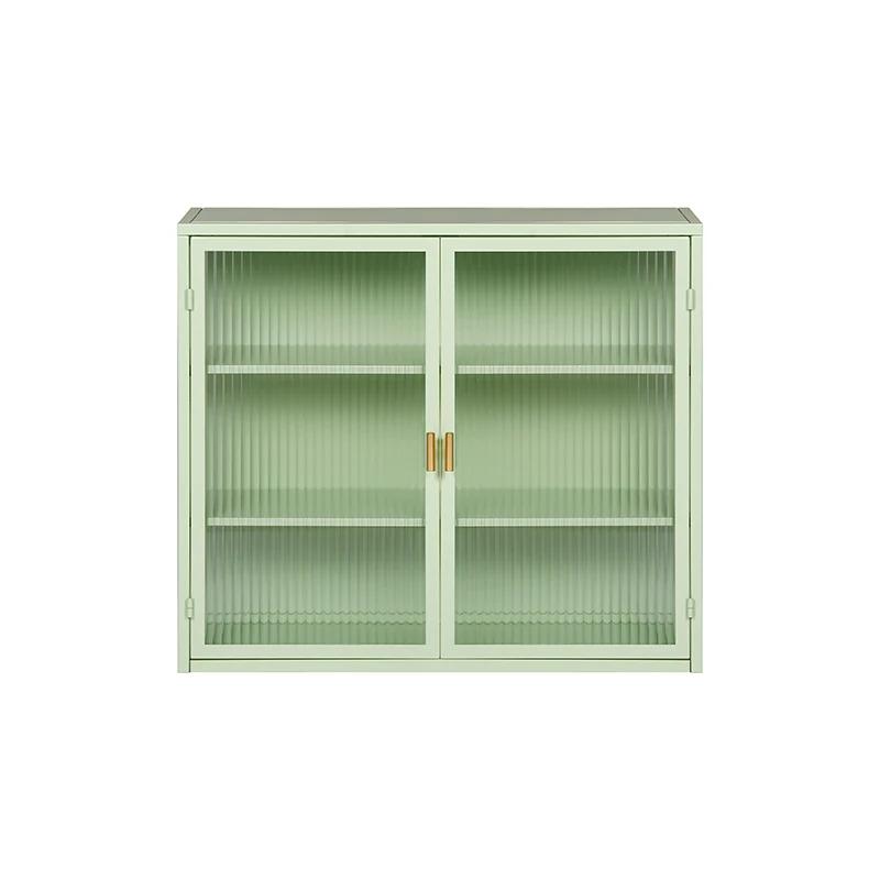 Armoire Murale Moderne à Deux Portes en Verre de 27.56 Pouces, avec Rangement à Trois Niveaux, pour