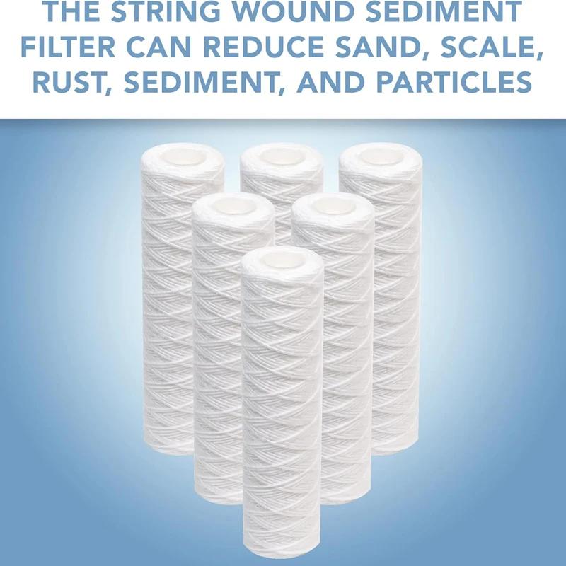 Cartouches de filtre à eau à sédiments enroulées universelles, 6 pièces, pour la plupart des unités