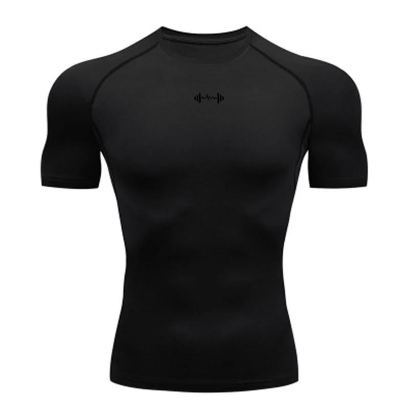 T-shirt de compression à manches courtes pour hommes - Sport Fitness Gym Jogging survêtement athlétique
