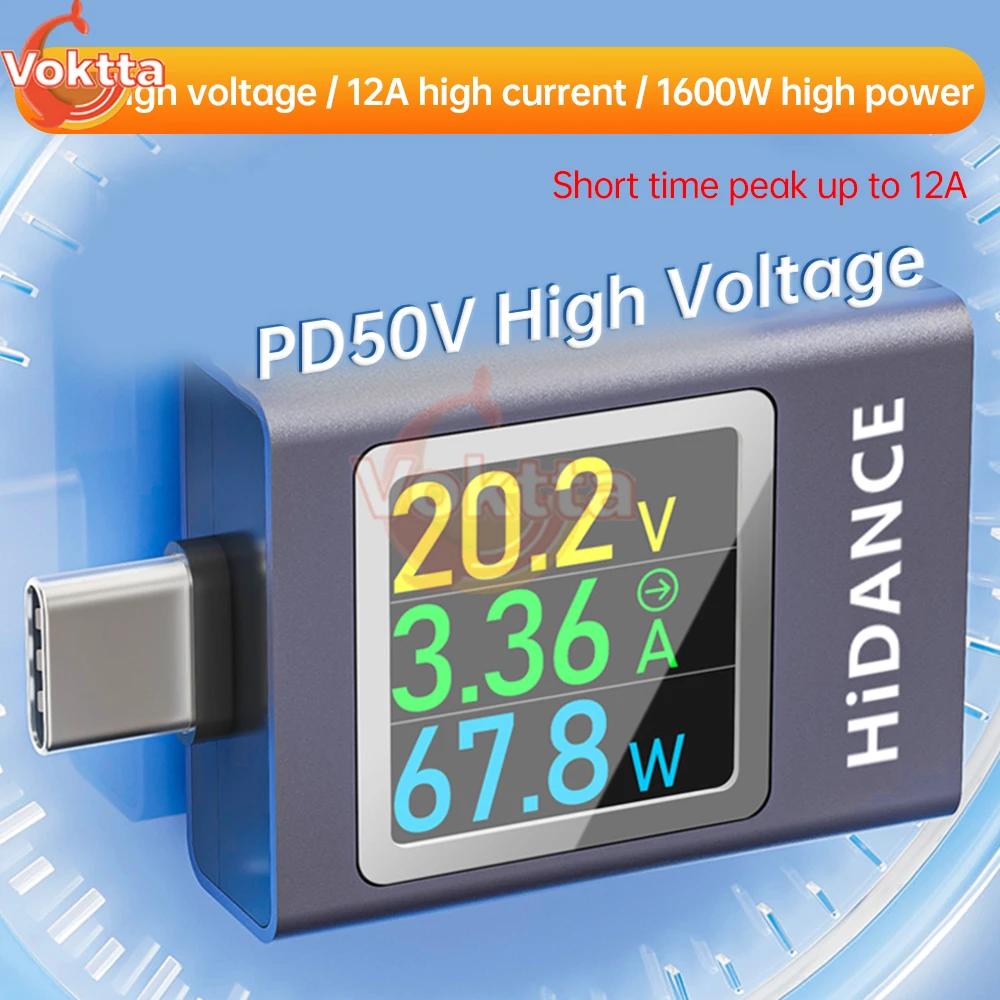 Testeur USB type-c, voltmètre à affichage LED, ampèremètre, compteur de tension de courant continu,