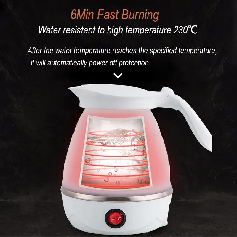 Théière pliable et Portable, chauffe-eau 600ML, bouilloire électrique de voyage domestique 220V, app