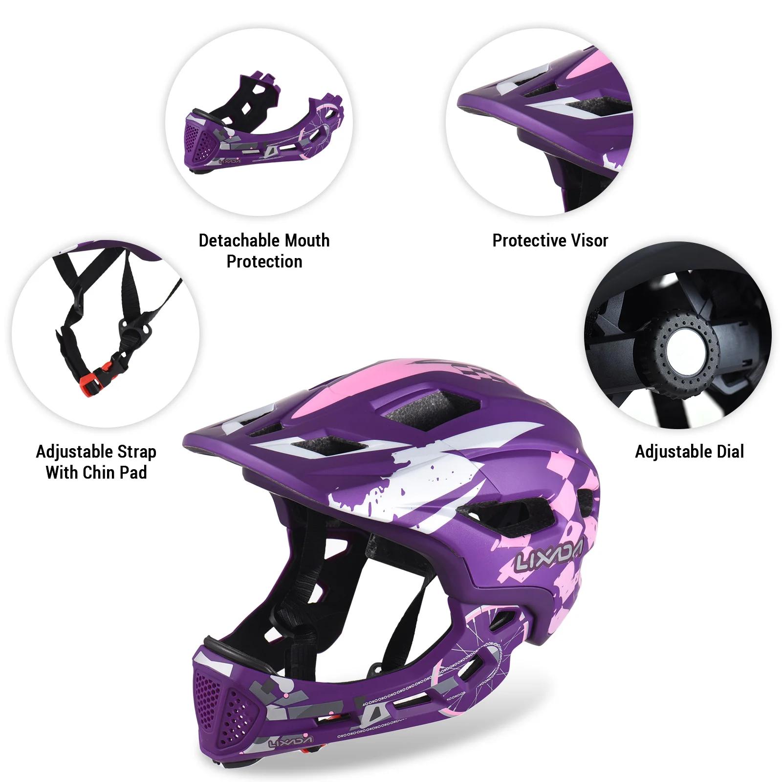 Casque de vélo intégral pour enfants, poignées amovibles, casque de vélo réglable, accessoires de vé