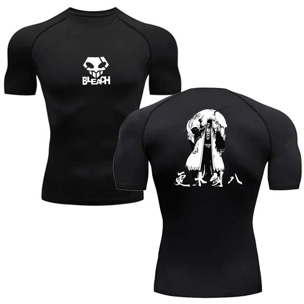 Anime chemise de Compression de blanchiment hommes Fitness Gym Sport course T-Shirt Rashgard hauts T