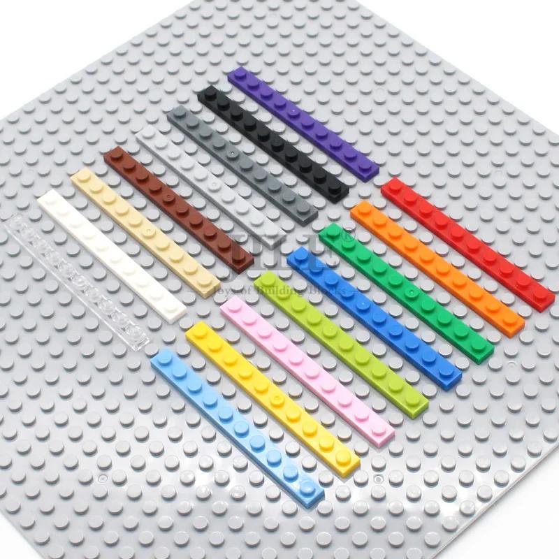 20 pièces plaque Moc 1x10 bricolage créatif éclairer bases blocs de construction briques compatibles