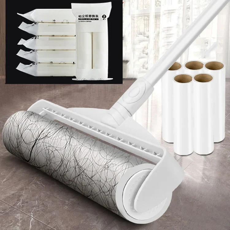 Brosse à rouleau anti-peluches à Long manche, rouleau rétractable pour enlever les poils d'animaux,