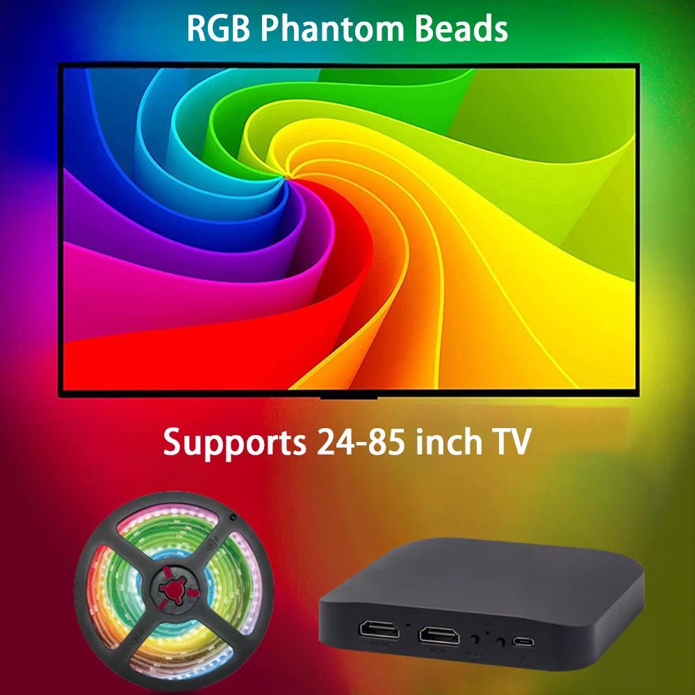Rétroéclairage Led pour TV ambiante intelligente, boîtier de synchronisation de périphérique HDMI 4K