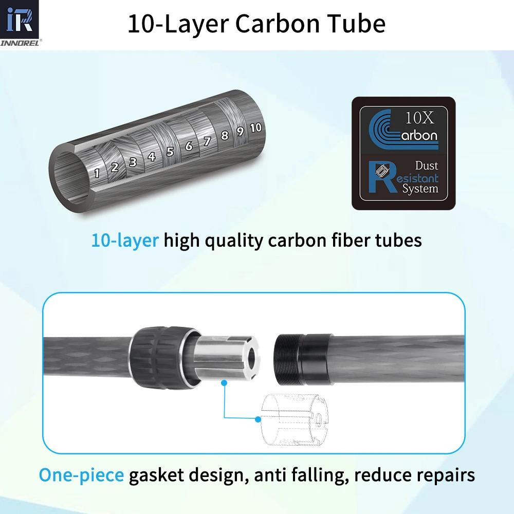 Trépied universel en Fiber de carbone à 10 couches ER362C/ER402C, colonne centrale, poteau d'extensi