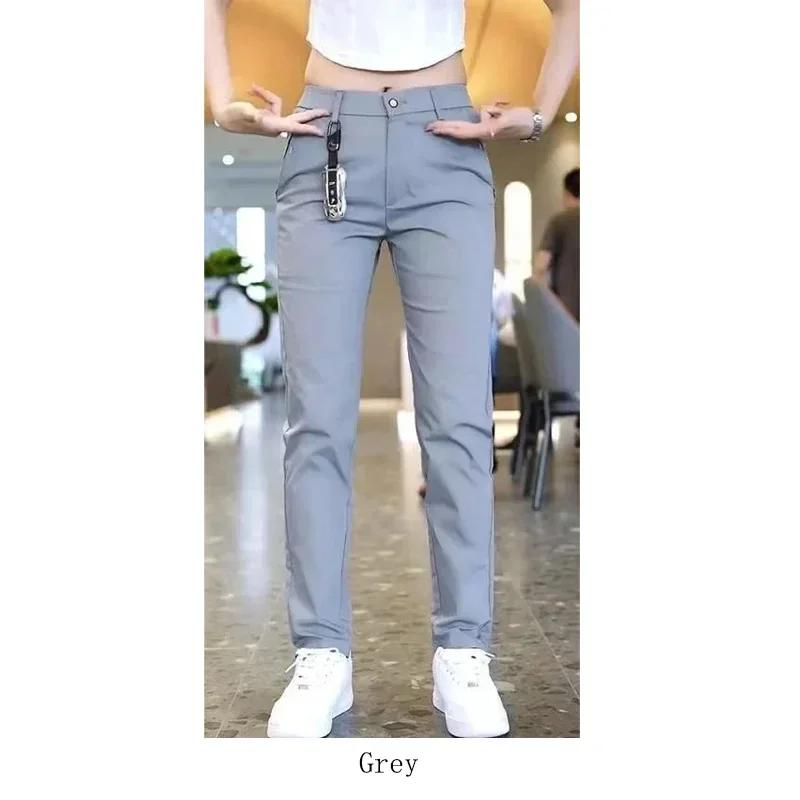Pantalon de Golf en soie glacée pour hommes, mi-poids, décontracté, pantalon de sport, Design Simple