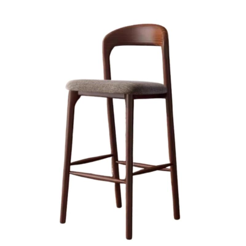 Chaise de Bar en bois nordique, bureaux de réception de luxe de styliste, tabouret haut inhabituel,