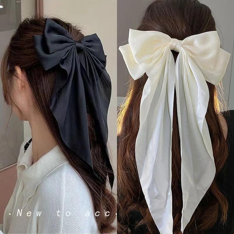 Pince à cheveux en mousseline de soie pour femmes, grand nœud papillon, épingle à cheveux, Barrettes