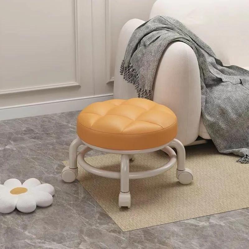 Petit tabouret à roue universelle, tabouret bas à poulie pour la maison, banc à roulettes, petit tab