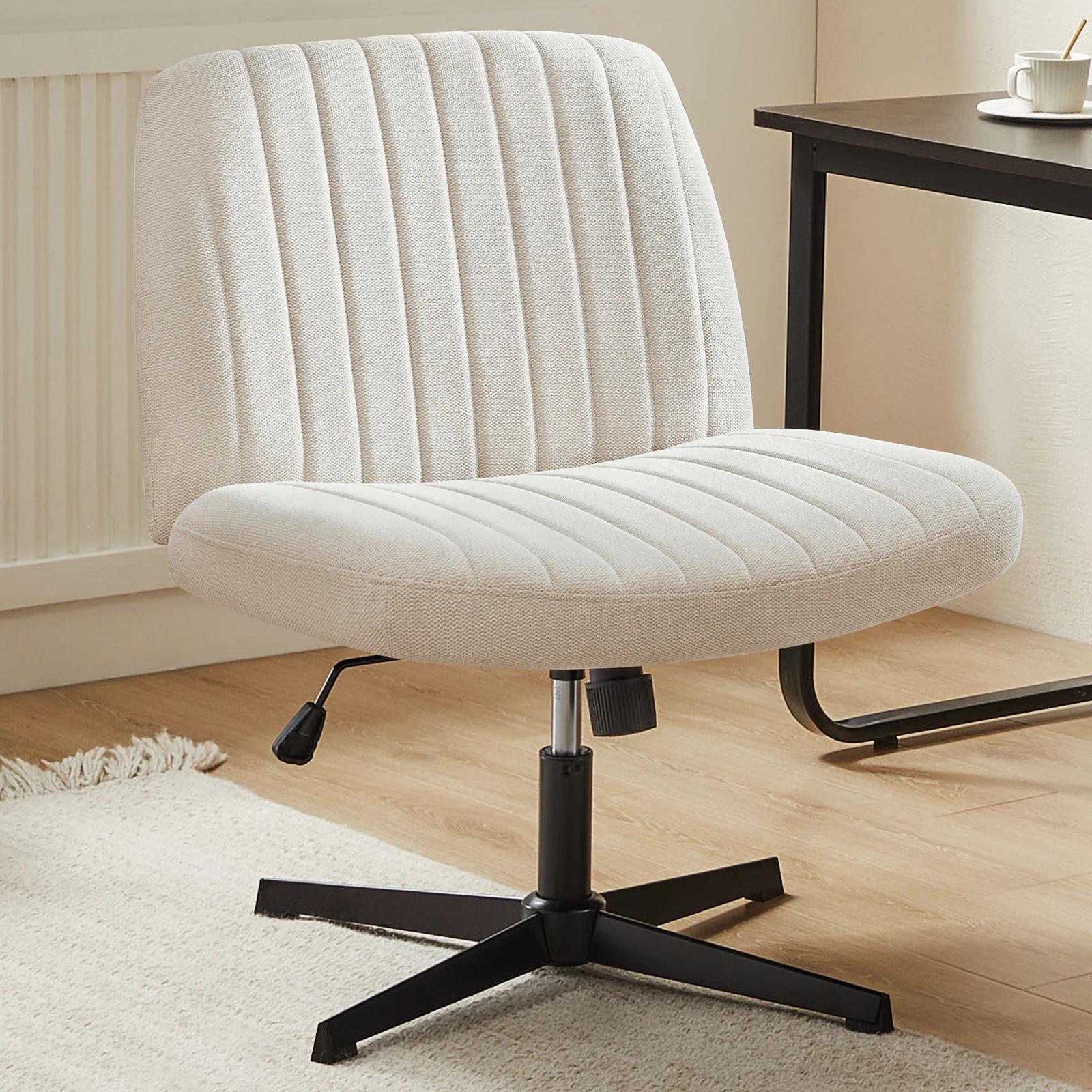 JIan-Chaise à bascule en tissu à jambes croisées, bureau large sans bras, bureau à bascule réglable,