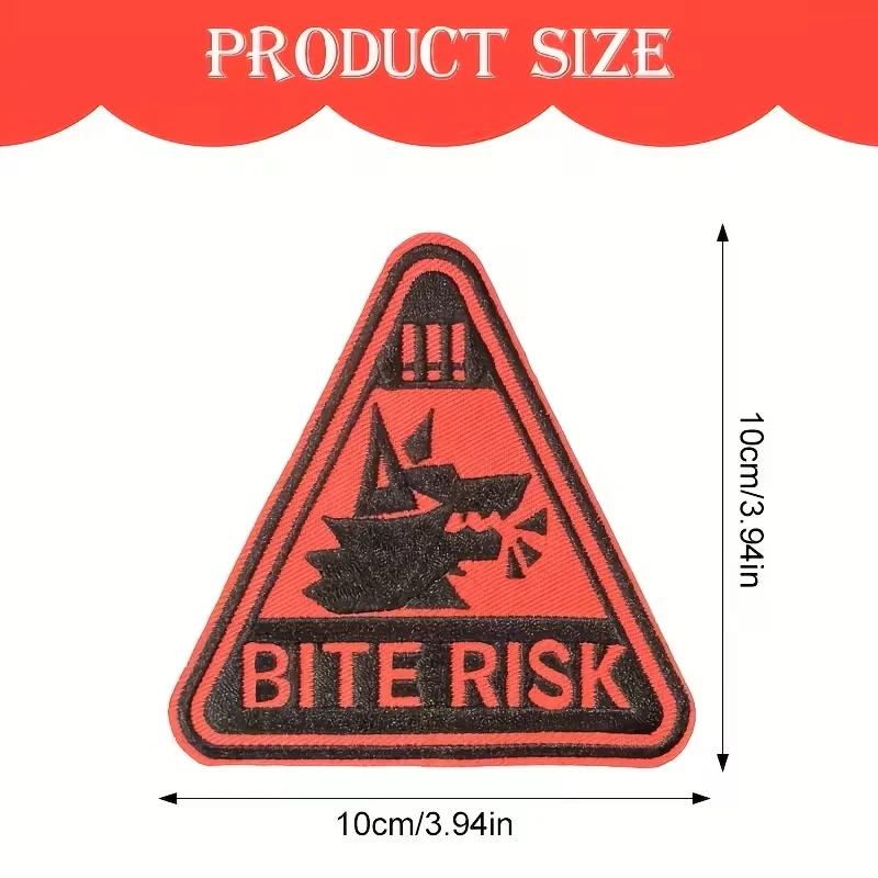Patch brodé à risque de morsure, 1 pièce, fer sur avertissement, lettre humoristique, Badge de décla