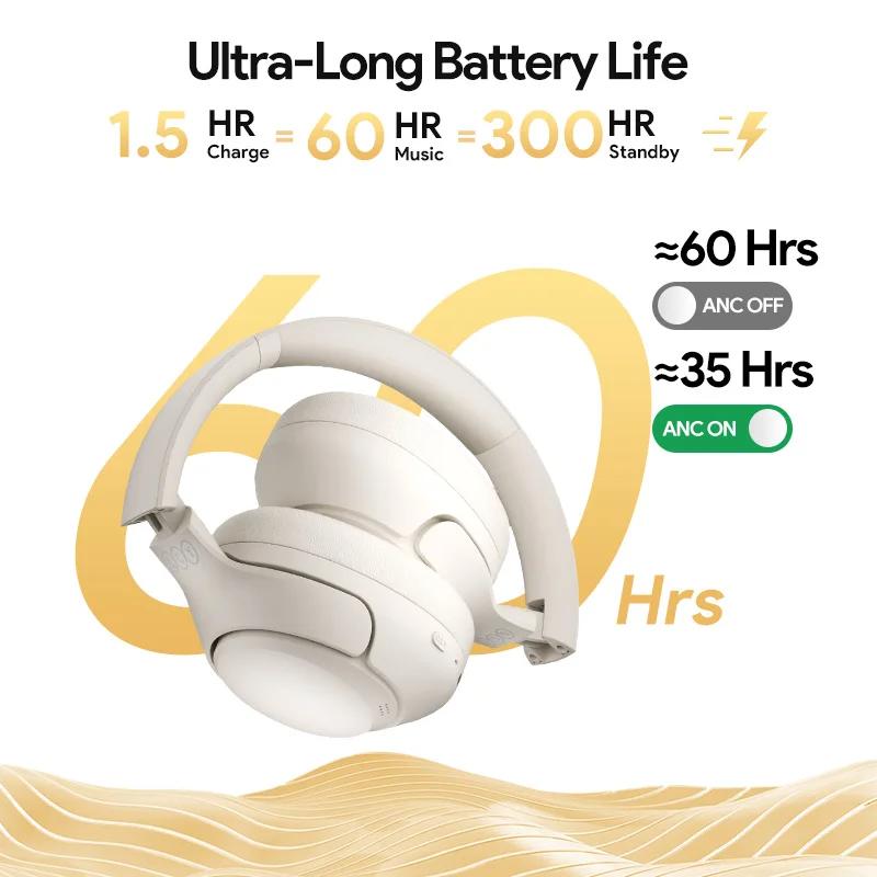QCY-Casque sans fil hybride H3 ANC, suppression active du bruit, écouteurs Bluetooth 5.4, audio haut