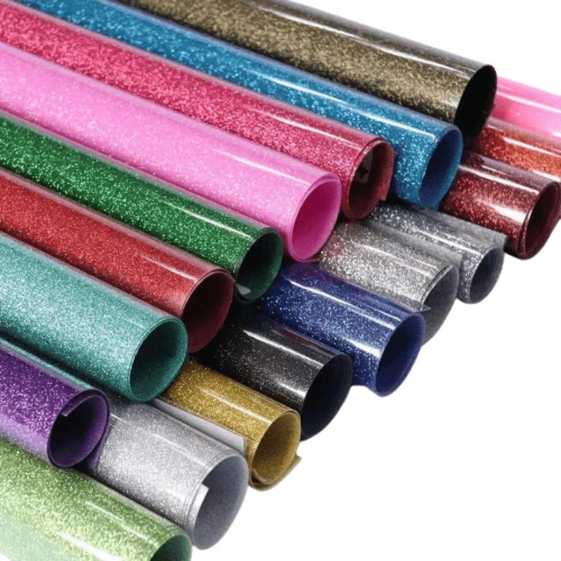 Vinyle à transfert de chaleur à paillettes, fer sur vinyle, vinyle HTV pour chemises, facile à coupe