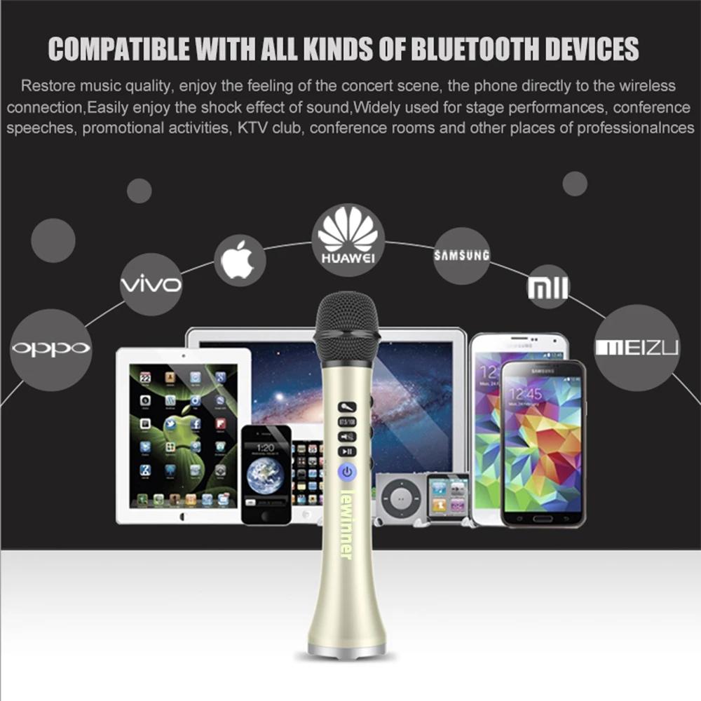 Lewinner – Microphone karaoké, haut-parleur sans fil, Bluetooth, 15-20W, avec emballage cadeau, pour