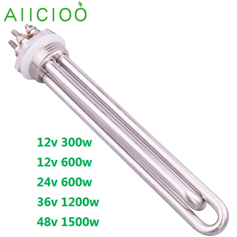 Réchauffeur tubulaire 12v 24v 36v 48v 1 "élément chauffant à filetage BSP DN25 DC 300w 600w 1200w 15