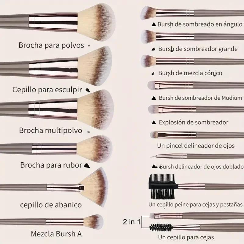Ensemble de pinceaux de maquillage, 3 à 20 pièces, pour fond de teint, surligneur, fard à paupières,