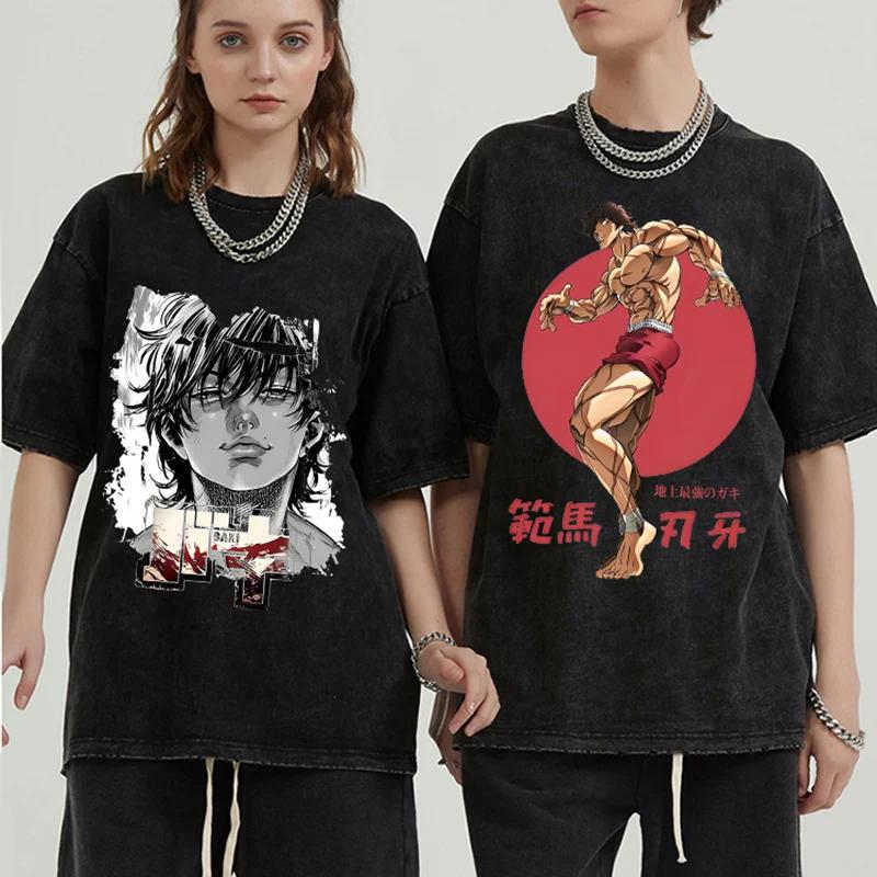 T-shirts Vintage coton Baki homme femme - Décontracté surdimensionné été gymnastique entraînement manches courtes