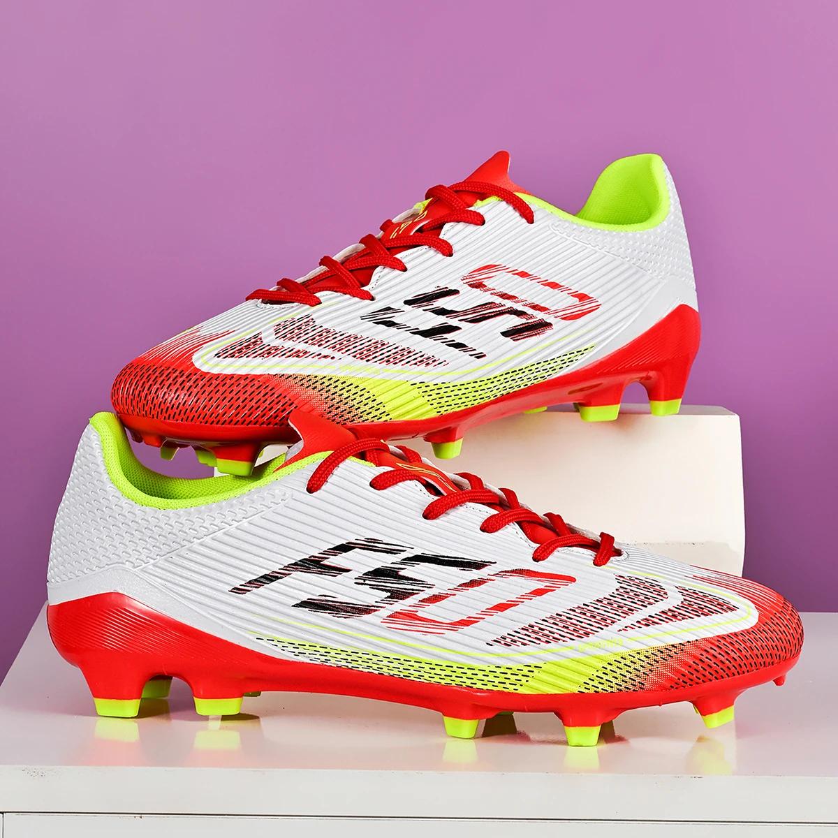 Chaussures de football professionnelles respirantes FG/AG à crampons longs, chaussures de sport univ