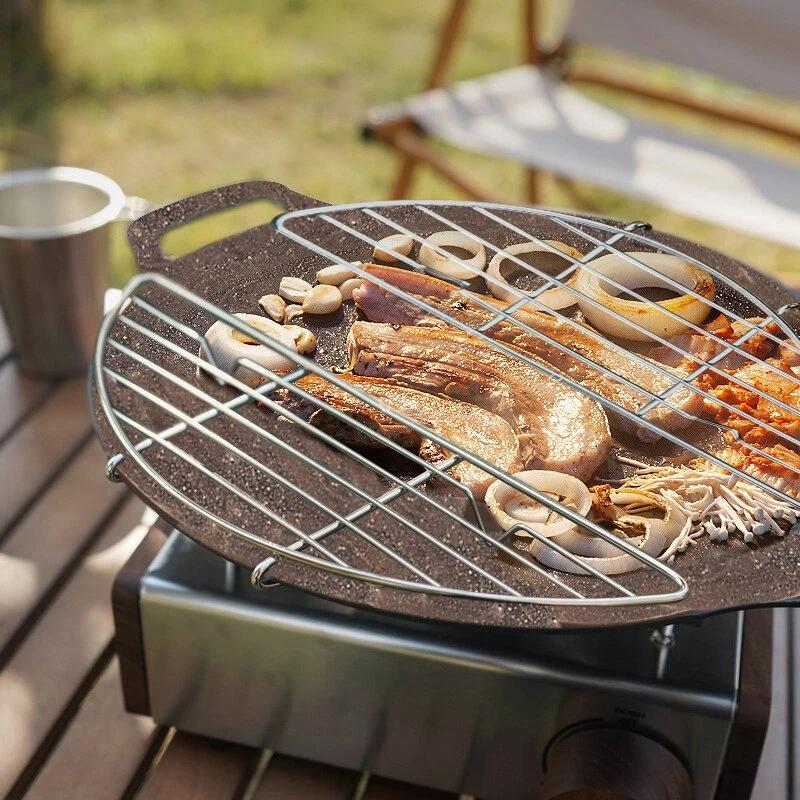 Filet de Barbecue en plein air, support à vapeur en acier inoxydable, poêle à frire pour Camping, Dr