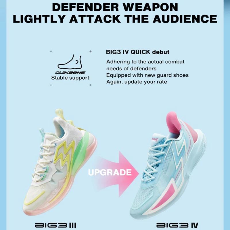 Chaussures de basket 361 degrés BIG3 4.0 rapide pour homme résistantes à l'usure
