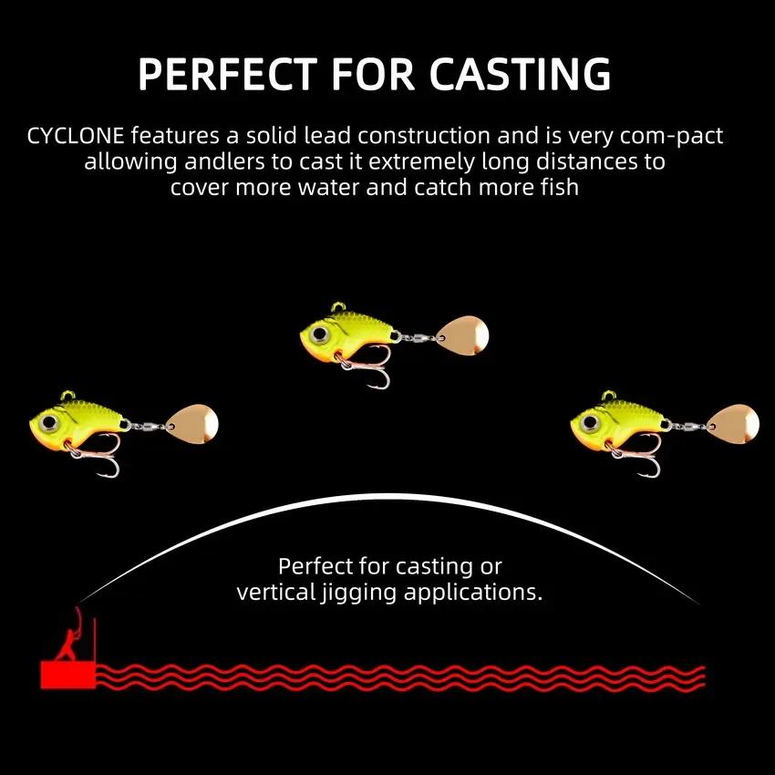 5 pièces/boîte rotatif métal VIB vibration appât Spinner cuillère leurres de pêche 5g-20g gabarits t