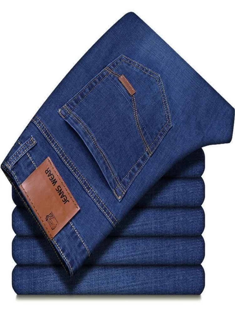 Jeans bleus pour hommes, pantalons décontractés et confortables, pantalons droits, vêtements de marq