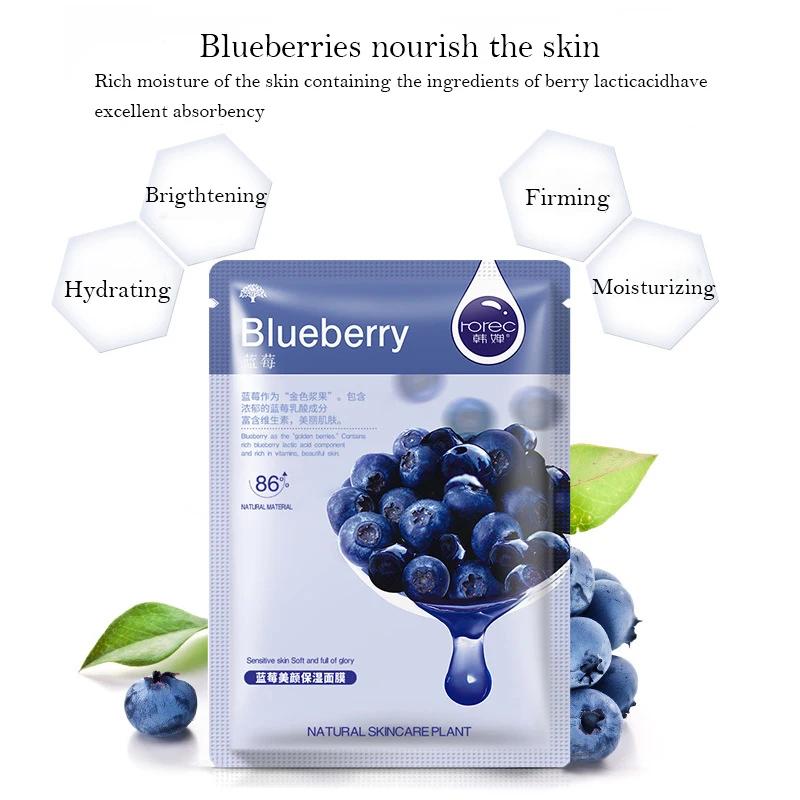 30 pièces Fruits frais masques faciaux soins de la peau du visage hydratant raffermissant hydratant