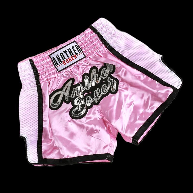 Short de boxe Muay Thai pour hommes et femmes, enfants, rose, entraînement, déclinaison, pantalon de