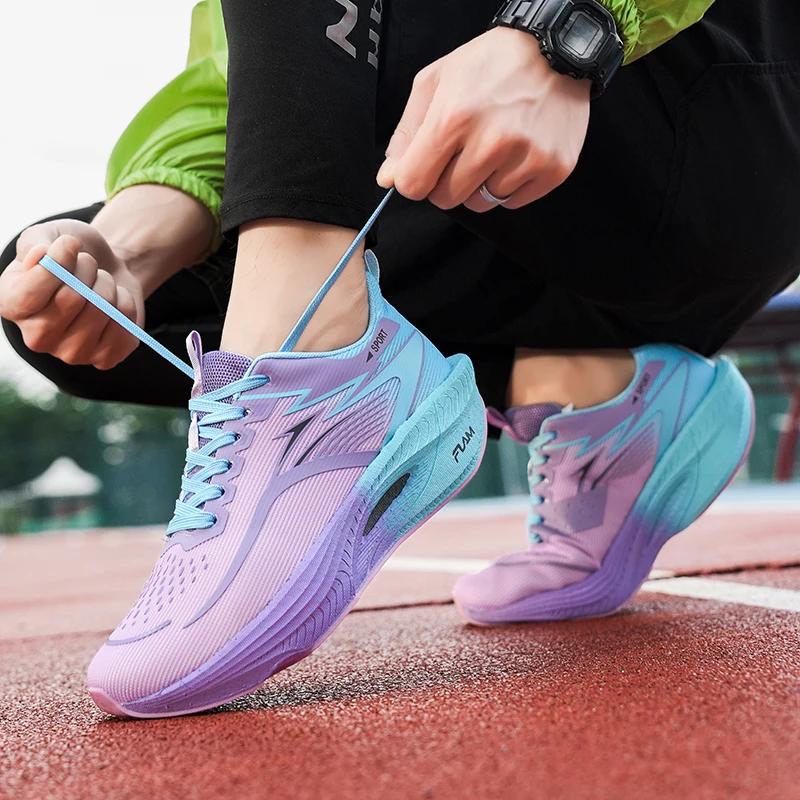 Chaussures de course pour hommes et femmes, baskets de sport décontractées, respirantes, légères, co