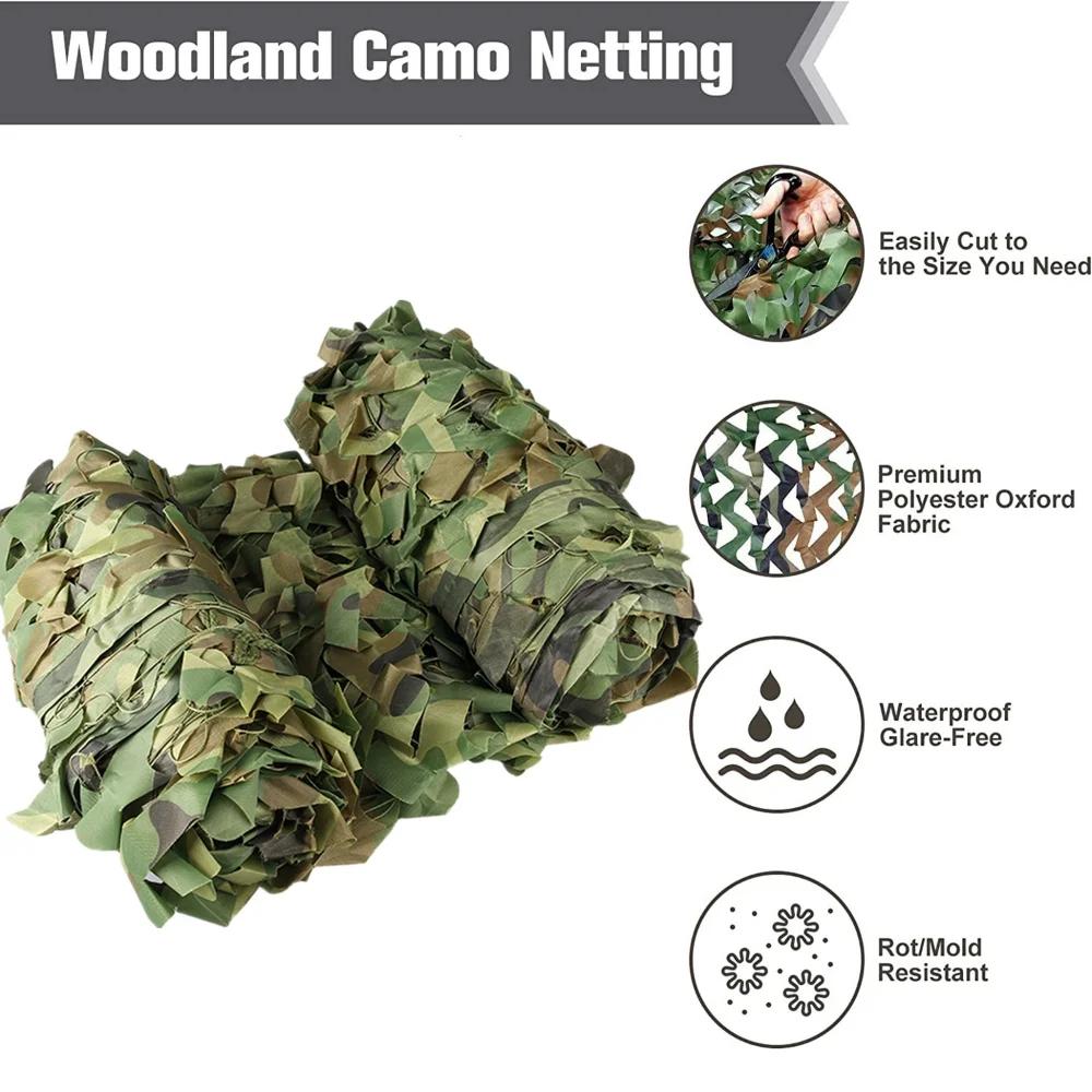 Filets de Camouflage de chasse 3M x 5M/4M x 6M, filet de Camouflage d'entraînement en forêt, couvert