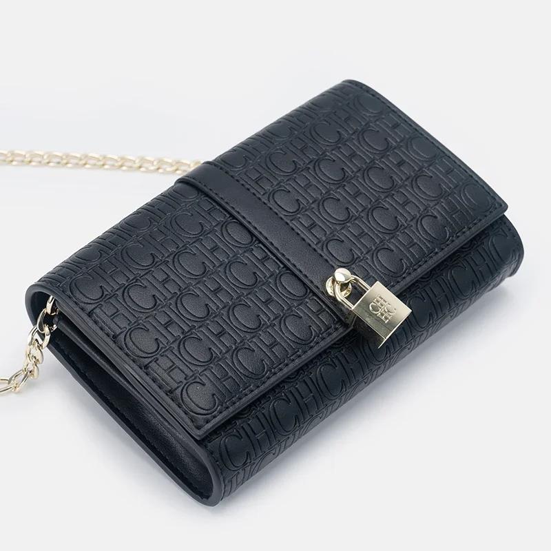 CH exquis à la mode lettre imprimée chaîne serrure conception classique femmes sac à main de haute q
