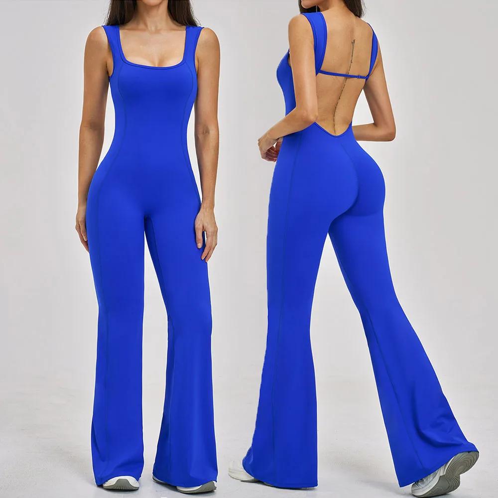 Ensemble de yoga pour femme, combinaison de sport une pièce à dos élégant, tenue de fitness athlétiq
