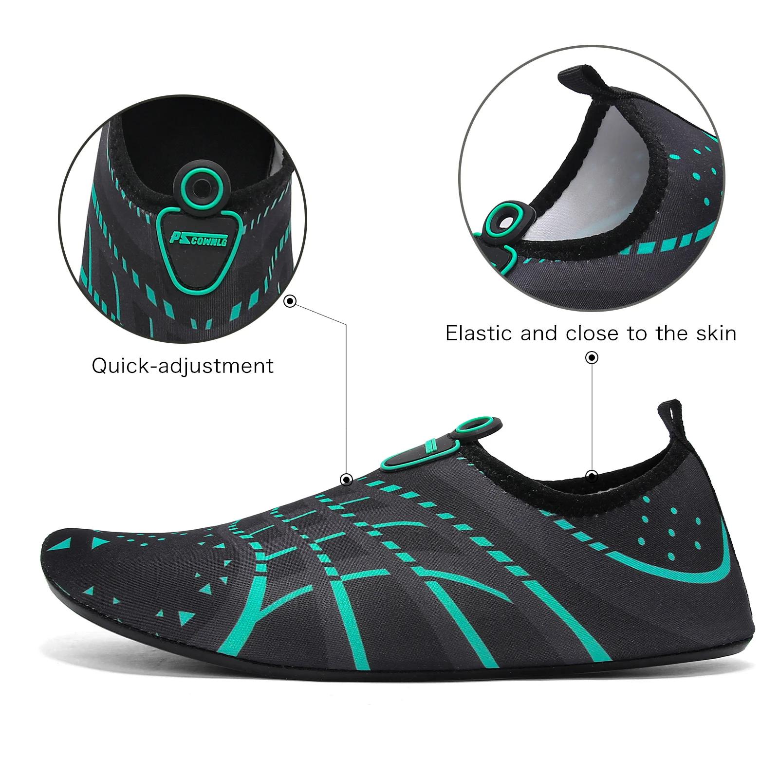 Chaussures de plage wading antidérapantes noir - Chaussettes eau natation souples semelles respirantes tapis roulant