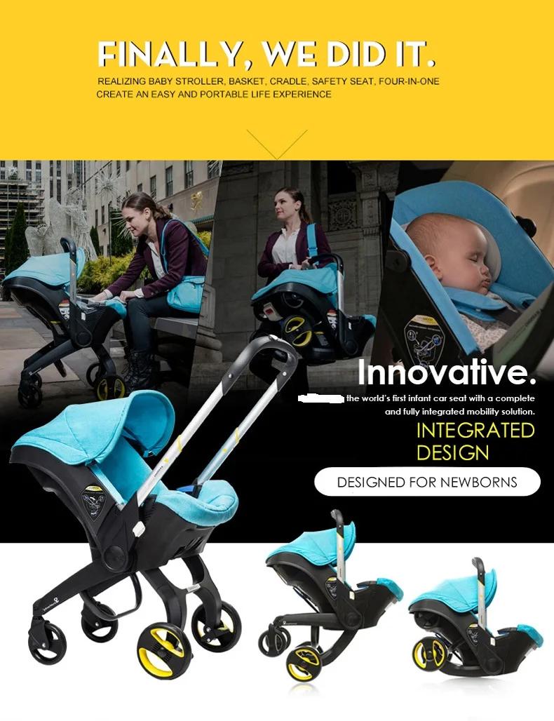 Poussette bébé 4 en 1, bidirectionnelle, multifonctionnelle, poussette bébé nouveau-né 3 en 1, siège