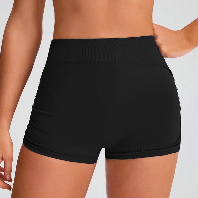 Short d'entraînement pour femmes, froissé sans couture, court, pour gymnastique, Yoga, course à pied