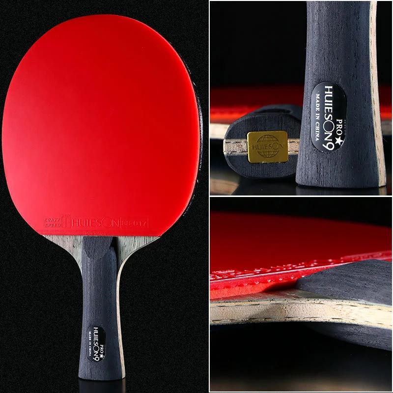 Huieson-Raquette de tennis de table Pro 9 étoiles, 7 plis, ALC, raquette de ping-pong en caoutchouc
