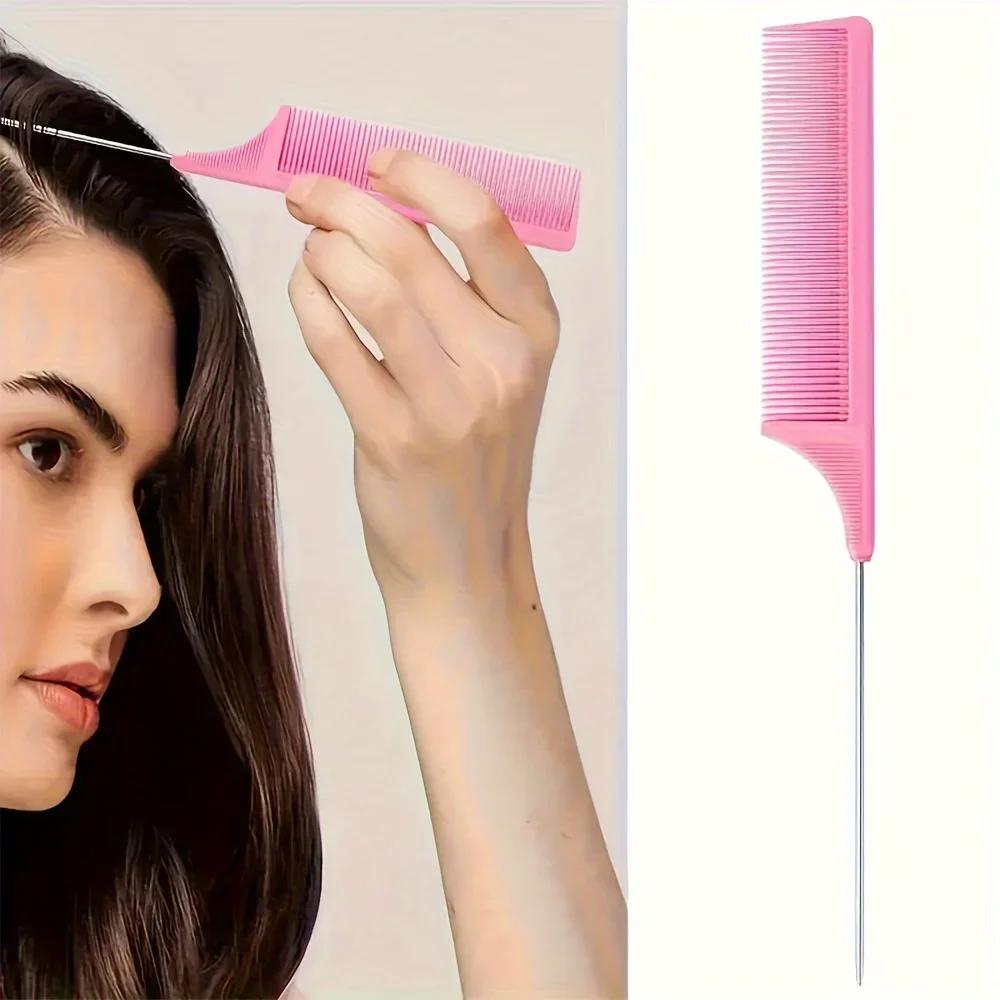 Ensemble de peignes de coiffure 4 pièces, comprend une brosse à bord de queue de Rat et une brosse n