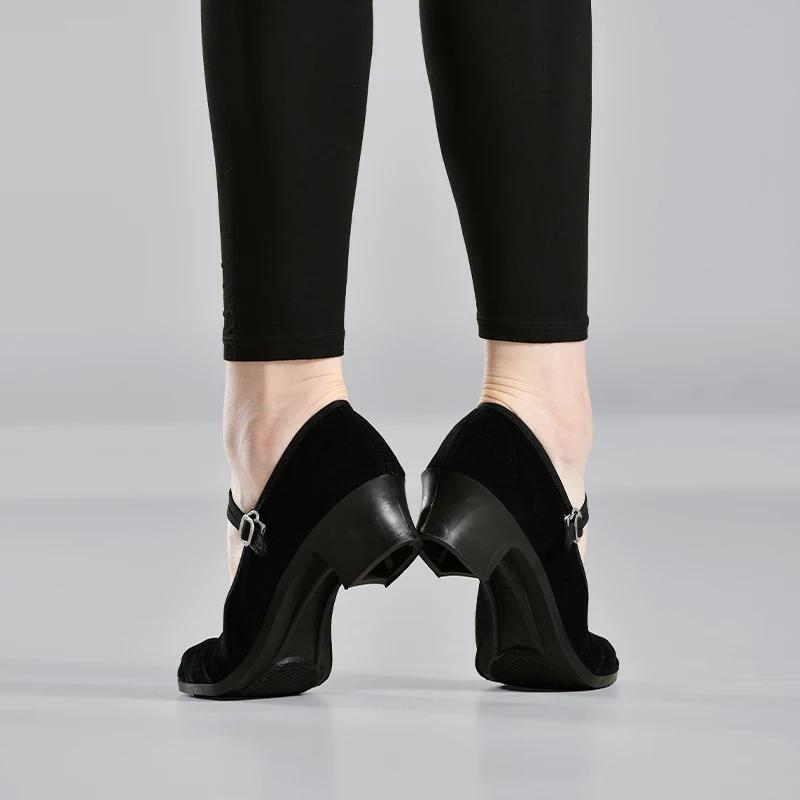 Chaussures de danse ethnique en tissu noir pour adolescentes - Confort et style pour jeunes danseuses
