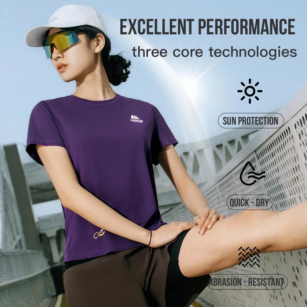 AONIJIE FW6231 femmes séchage rapide sport T-shirt sport en plein air respirant course Fitness sécha