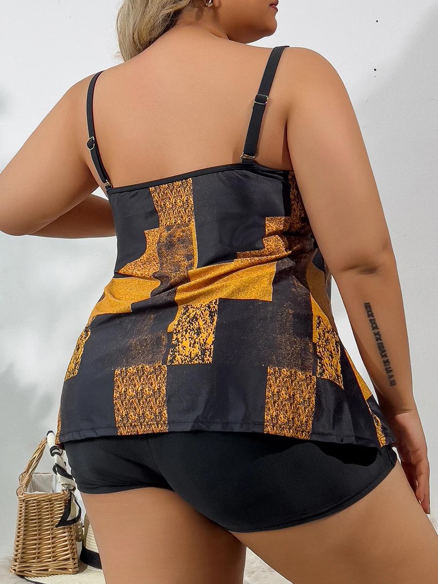 Maillot de bain femme 2026 grande taille, ensemble tankini deux pièces imprimé, vêtements de bain fé